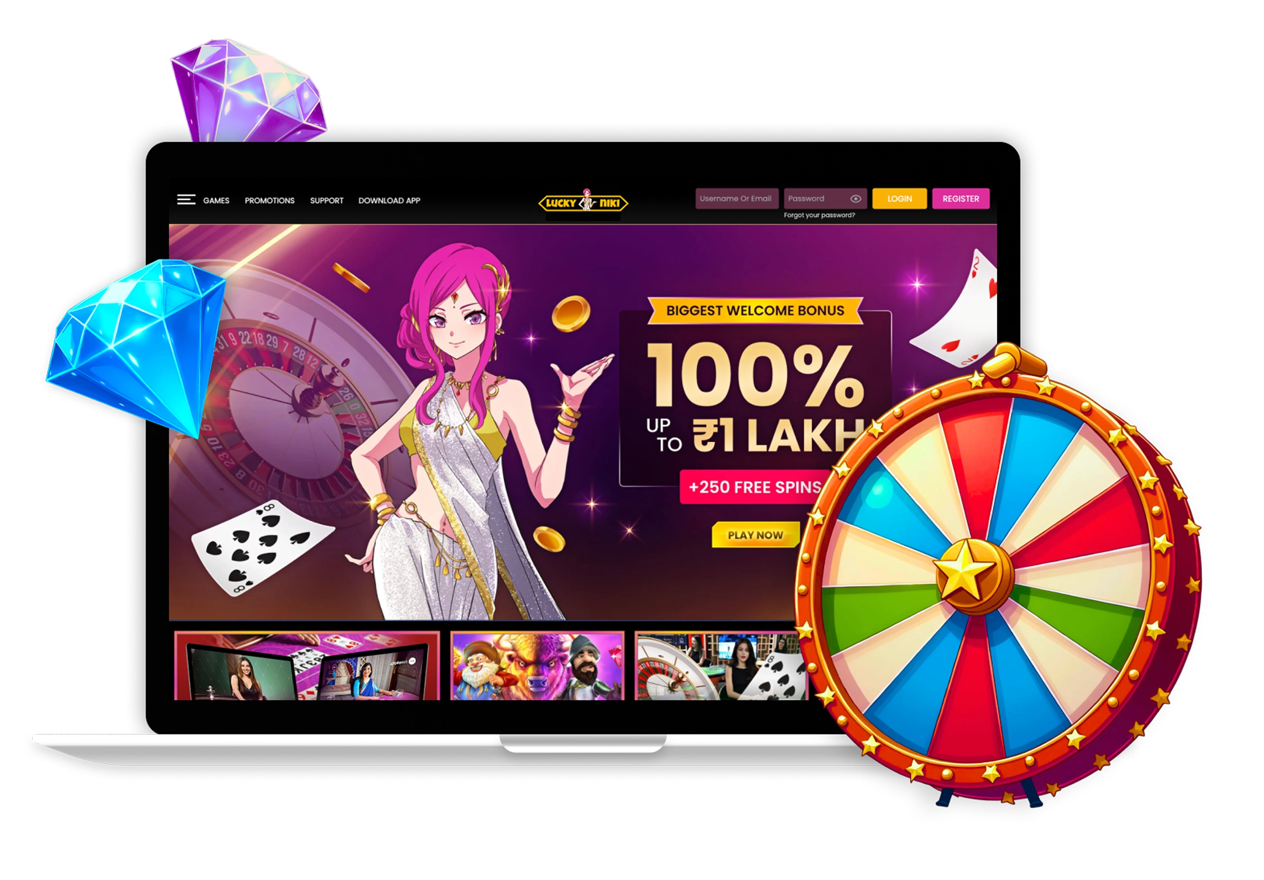 LuckyNiki Casino India Desktop